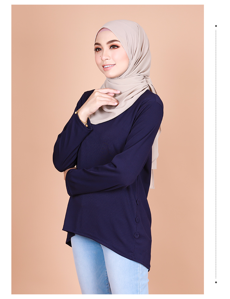 QA-820 LOW BASIC BLOUSE NAVY BLUE