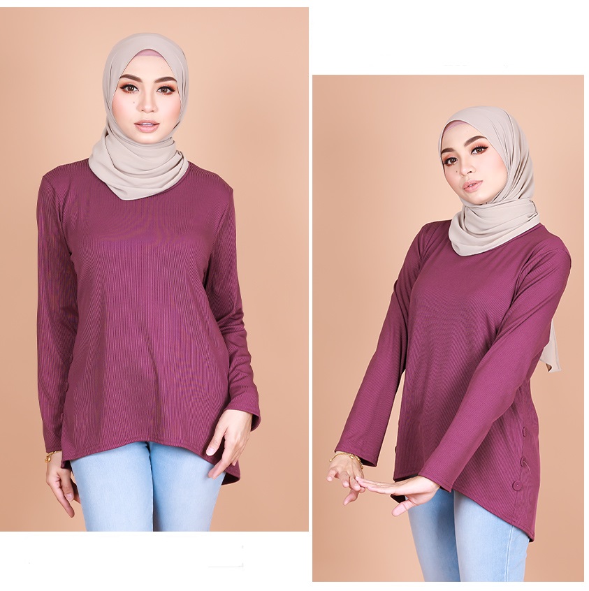 QA-820 LOW BASIC BLOUSE PURPLE