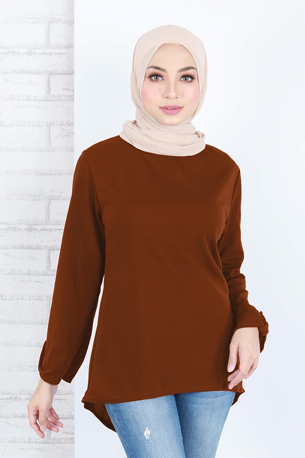 QA-823 PLUS SIZE SOLID BLOUSE AS PICTURE