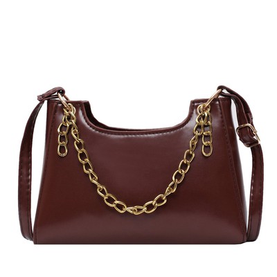 KW80905 Chain Sling Handbag Dark Brown