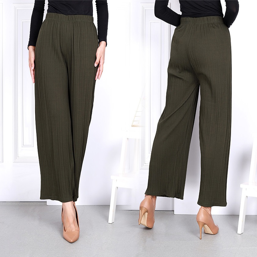 QA-832 PLEATED CASUAL PANTS ARMY GREEN