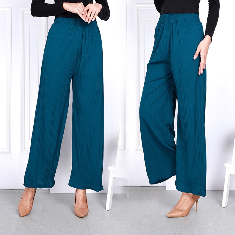 QA-832 PLEATED CASUAL PANT TEAL