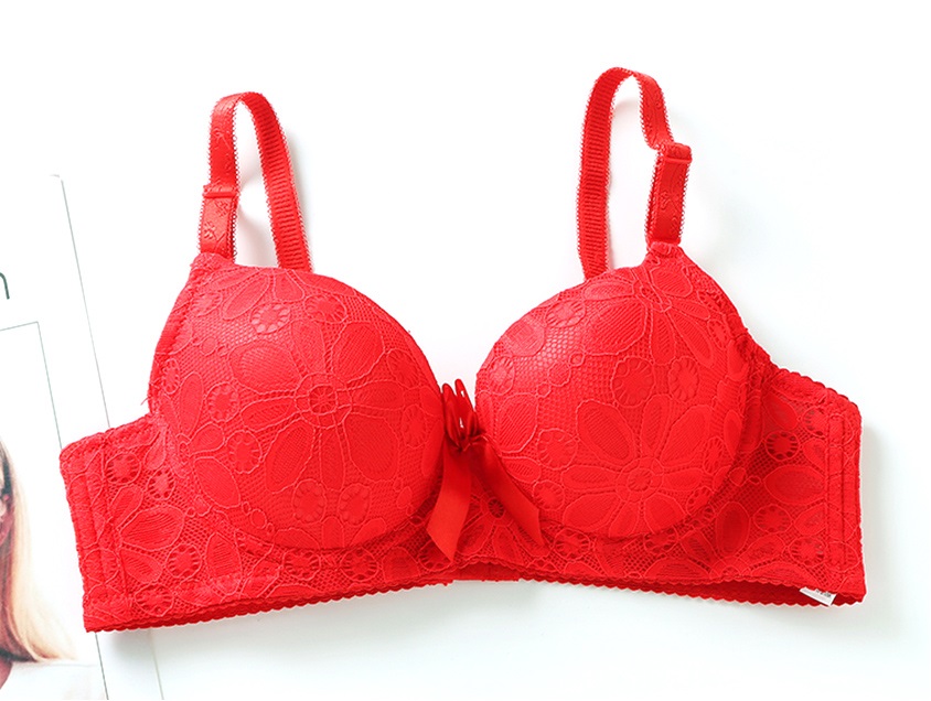 QA-837 LACE UNDERWIRE BRA RED