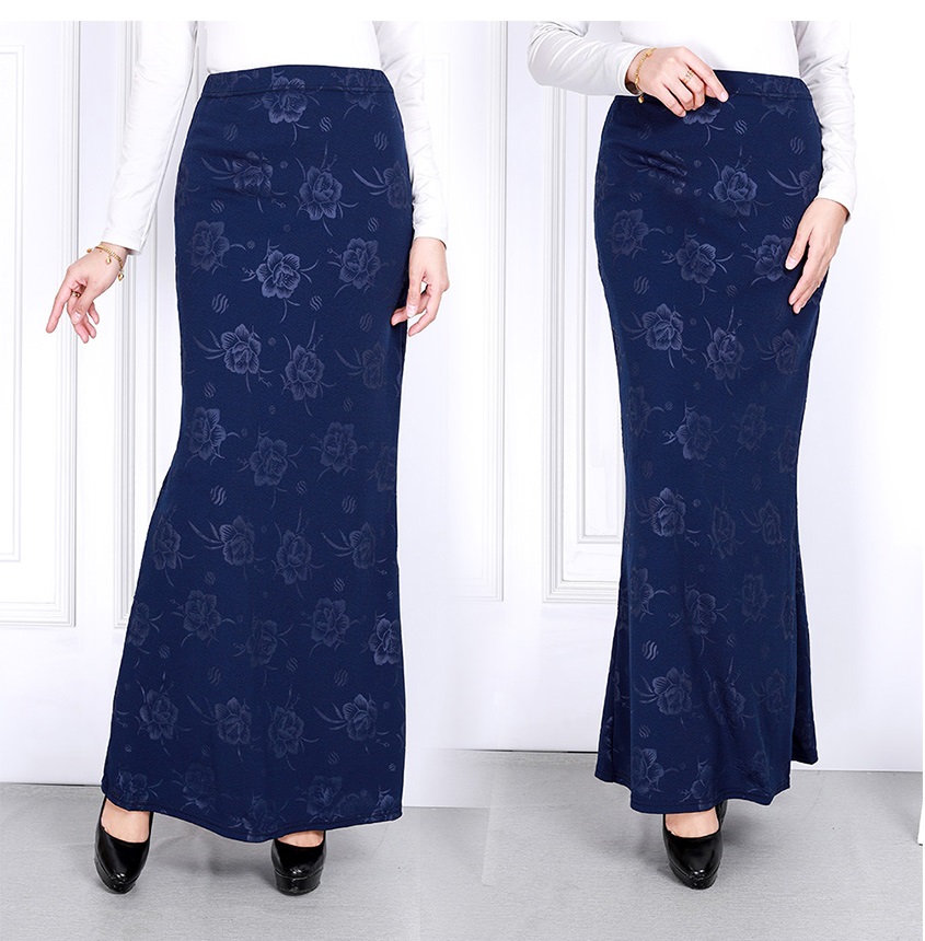 QA-829 FLOWER MERMAID SKIRT BLUE