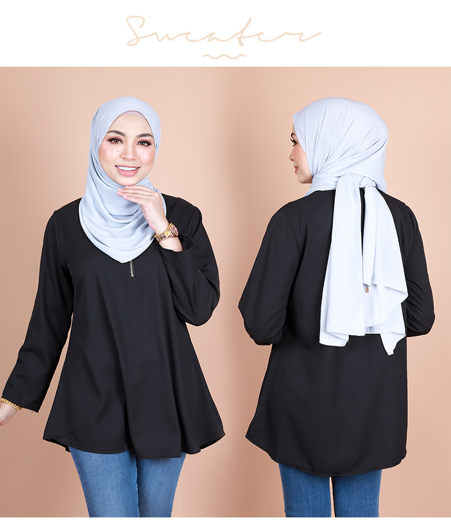 QA-839 - Stylish Front Button Blouse Black