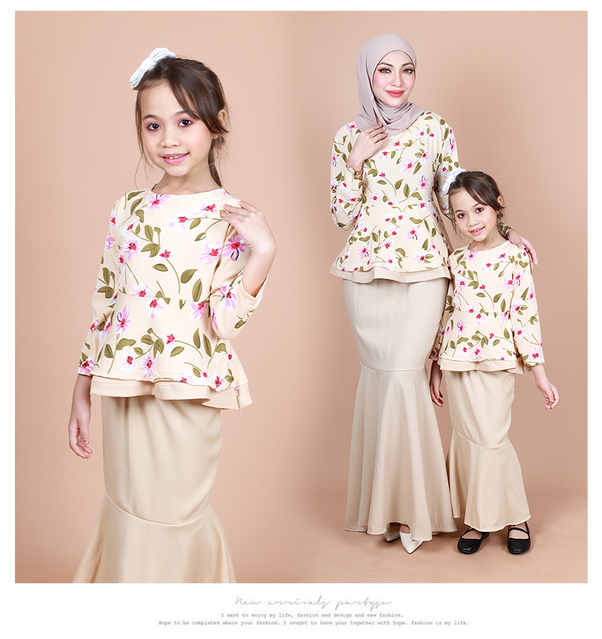 Qa 856 Kids Flora Layer Peplum Baju Kurung Cream Girls Clothing Baby Toys Whizet All In One Dropship Platform