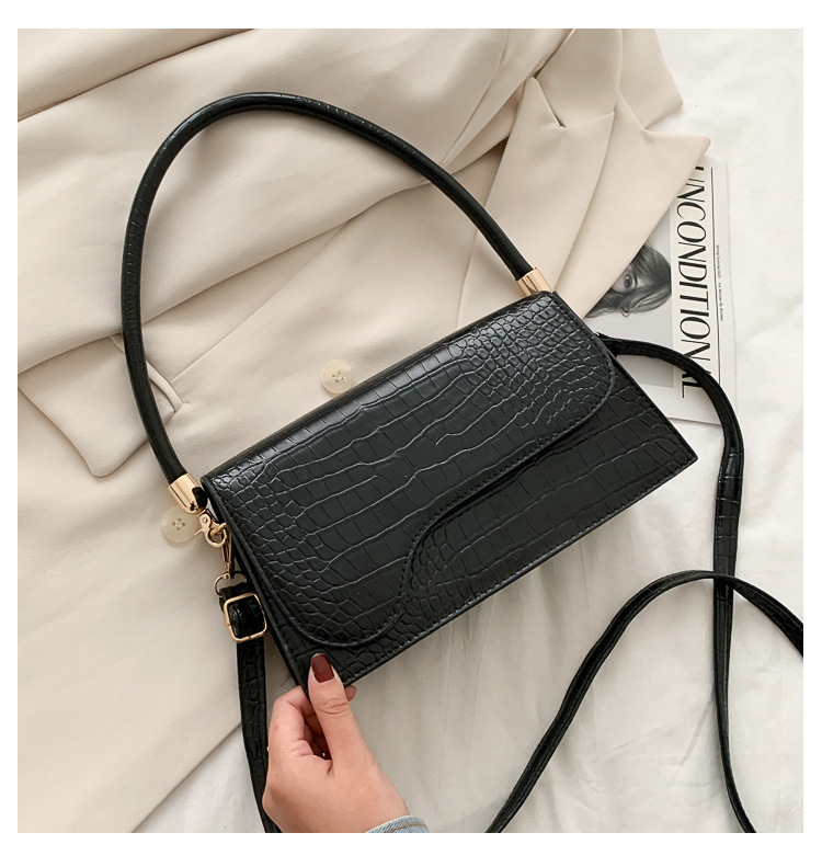 QA-898 Korean Fashion Baguette Sling Bag Black